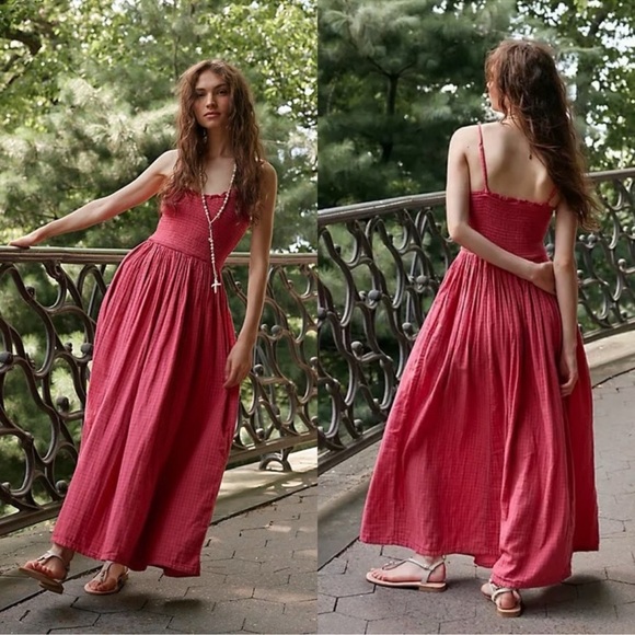 Free People Dresses & Skirts - FREE PEOPLE Sweet Nothings Gingham Maxi Dress, Size Large and Small available